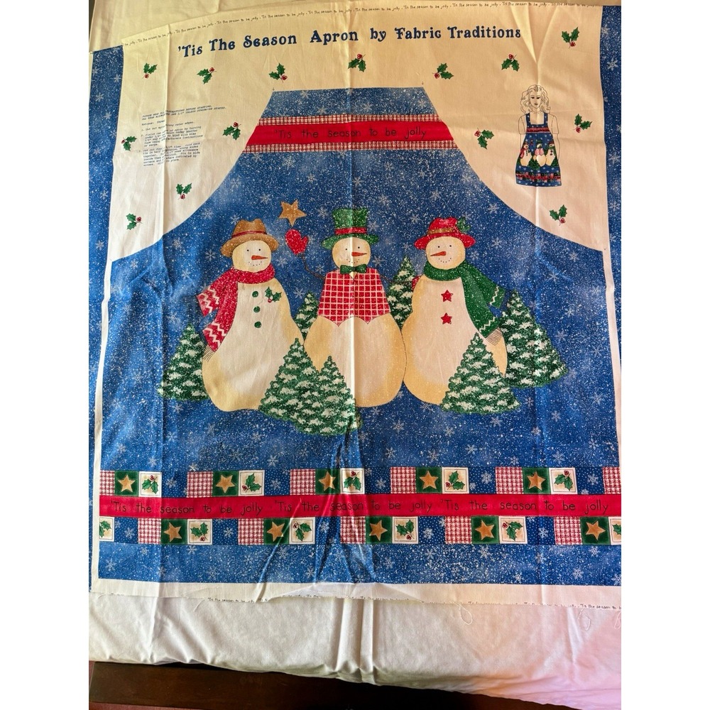 Fabric Traditions 'Tis The Season' Apron Fabric Panel Uncut w/ Instructions